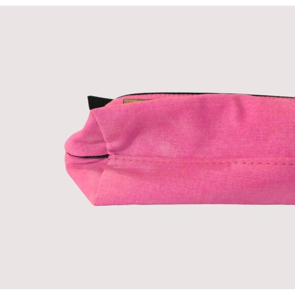 Estee Lauder Cosmetic Bag Pink Canvas Lipstick Print Zipper Closure Makeup - Picture 5 of 5